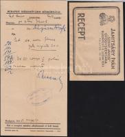 1948. Recept boríték recepttel - Janitsáry Iván Szent János Gyógyszertár Budapest II. Széna tér 1.