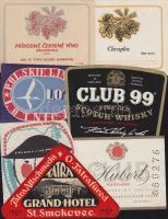 27db különféle ital- és bőröndcímke érdekes darabokkal