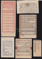 18db különféle élelmiszer, közellátási, közlekedési stb. jegy