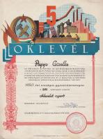 6db szocialista oklevél, emléklap meghívó