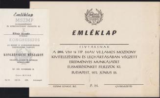 6db szocialista oklevél, emléklap meghívó