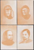 82 db postatiszta modern képeslap híres utazókkal és felfedezőkkel