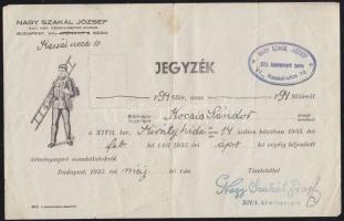 Összesen 64db-ból álló papírrégiség tétel számlák, reklámok, levélpapírok, emléklapok stb