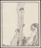 1909 Kozma Lajos (1884-1948) Cinkográfia 18x20cm