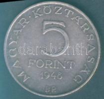 1948. 5Ft Ag "Petőfi" T:2 pici ph