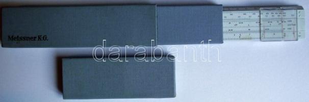 Meissner K.G. márkájú logarléc tokban