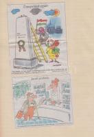 Újságokból kivágott karikatúra gyűjtemény füzetbe ragasztva, összesen több mint 400db kép