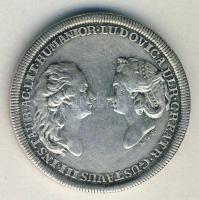 Svédország 1929. III. Gusztáv és Ludovica királynő Ag emlékérem (18,9g) T:2