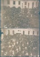 1918. 2db fotó az őszirózsás forradalomról (mindkettő sérült papíron) / 2 photos of the Aster Revolution in 1918.