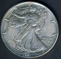 USA 1991. 1$ Ag "Liberty" T:1 tanúsítvánnyal!