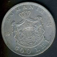 Románia 1944. 500L Ag T:3 (előlapi karc kis ph.)