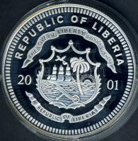 Libéria 2001. 20$ Ag "Ausztria" T:PP tanúsítvánnyal!