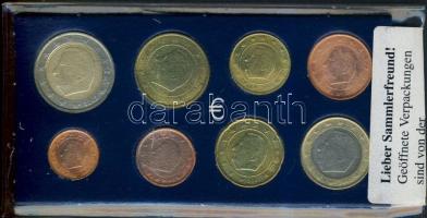 Belgium 1999-2002. 1c-2€ 8db klf forgalmi érme eredeti bontatlan tokban, tanúsítvánnyal! T:BU