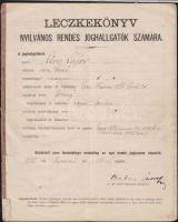 1876-1910 Úry Lajos Curiai tanácselnök főbíró iratgayatéka: gimnáziumi bizonytványai és joghallgatói leckekönyve az Egri érseki joglíceumból aláírásokkal