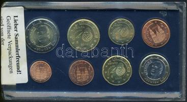 Spanyolország 2000. 1c-2€ 8db klf forgalmi érme eredeti bontatlan tokban, tanúsítvánnyal! T:BU