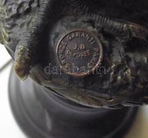 2db bronz turul kandalló szobor talapzaton, tanúsítvánnyal szign. A.Thorborn / 2 bronze falcon sculp...