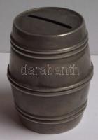 Régi hordó formájú fém persely jelzett 7cm / old money-box made of metal signed 7cm