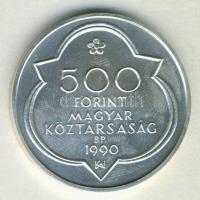 1990. 500Ft Ag "Mátyás király / Budai vár" T:BU