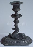 Régi díszes ón gyertyatartó 17cm /fancy tin candle-holder