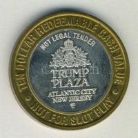 USA / New Jersey Trump Plaza Ag kaszinópénze (Br.:37.18g) T:PP