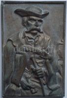 Pásztort ábrázoló bronz falidísz 17x25cm