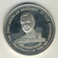 1989. "George Bush látogatása Magyarországon" Ag (999) emlékérem (35,5g) T:PP