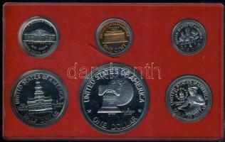USA 1976. 1c-1$ Ag "Bicentennial" 6klf db, szettben T:PP eredeti plasztik és papírtokban!