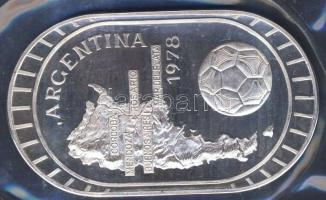 1978. "Labdarúgó VB Argentina" Ag stadion formájú plakett eredeti csomagolásban tanúsítvánnyal! (70g) T:PP Csak 500db! RRR!!!