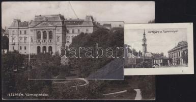 6 db vegyes minőségű régi magyar városképes lap, köztük egy századforduló előtti litho