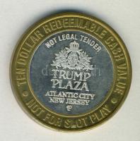 USA / New Jersey Trump Plaza Ag kaszinópénze (Br.:37.7g) T:PP