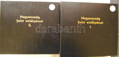 Magyarország forint emlékpénzei I-II. 2db gyűrűs érme berakó, katalógus szerint sorszámozott helyekkel 1948-1994.