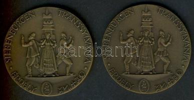 1989. A magyar nemzetért: Az Erdélyi menekültekért Br emlékplakett (2x) Eredeti tokban, tanúsítvánny...