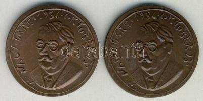 1956. okt.23. "Nagy Imre-Emlékül a Magyar Honvédségtől" Br emlékérem (2x) T:1,1-