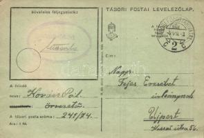 Military WWII field postcard, hand-crafted