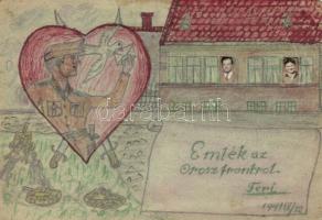 Military WWII field postcard, hand-crafted