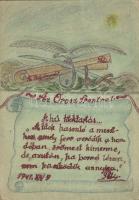 Military WWII field postcard, hand-crafted