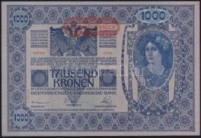 1902. 1000K mindkét oldal német nyelvű(Osztrák-Magyar Bank) II. kiadás(Auflage) piros "Deutschösterreich" fny-sal T:I