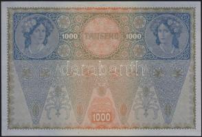 1902. 1000K mindkét oldal német nyelvű(Osztrák-Magyar Bank) II. kiadás(Auflage) piros "Deutschö...