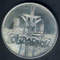 Lengyelország 1990. 100.000Zl Ag "Szolidaritás" T:2