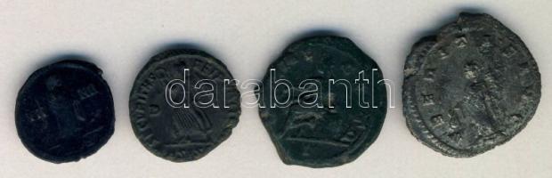 4db római pénzérme, köztük Follis és Antoninian Ag is T:2-,3