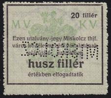 Miskolc 1916. 20f "MISKOLCZ" perforációval T:I