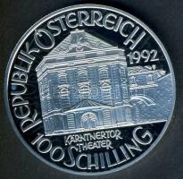 Ausztria 1992. 100Sch Ag "Otto Nicolai" T:PP eredeti dísztokban, tanúsítvánnyal!