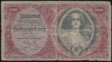 Ausztria/Osztrák-Magyar Bank 1922. 5000K T:IV