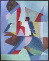 Solymos Tamás Géza Cirkuszidomár rénszarvassal olaj-vászon, jelzett 45x55 cm