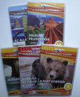 5 db A természet csodái DVD: A nagy szibériai grizzly, Kandula az ázsiai elefánt, Jegesmedvék, Földünk felfedezése, Az állatvilág titkai