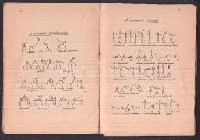 M. k. Honvédelmi Minisztérium: Pálcikarajzok a Levente testnevelés szabadgyakorlatainak szemléltető ...