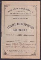 1923 Magyar Országos Biztosító Intézet Rt. - Kötvény- és díjbefizetési könyvecske okmánybélyegekkel