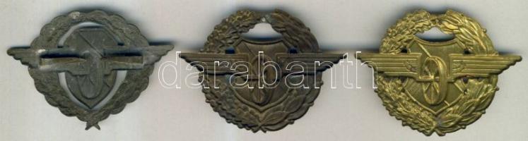 Vasutas jelvény arany-, ezüst- és bronzfokozata kisebb kopásokkal T:2