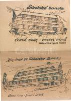 Vertel József aláírása bélyegzett papíron + 4 db furnér képeslap