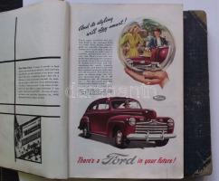 1946-1948 National Geographic évfolyamok 2 kötetben (egy-két lap hiány) / Complete years of National Geographic with some pages missing